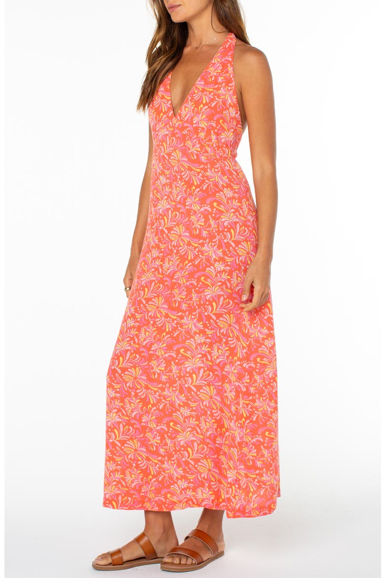 Beach Day Maxi Dress, Alternate, color, HOT CORAL