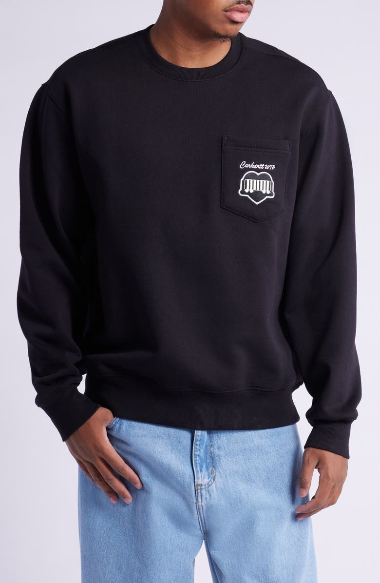 Carhartt Work In Progress Heart Train Pocket Sweatshirt, Main, color, 