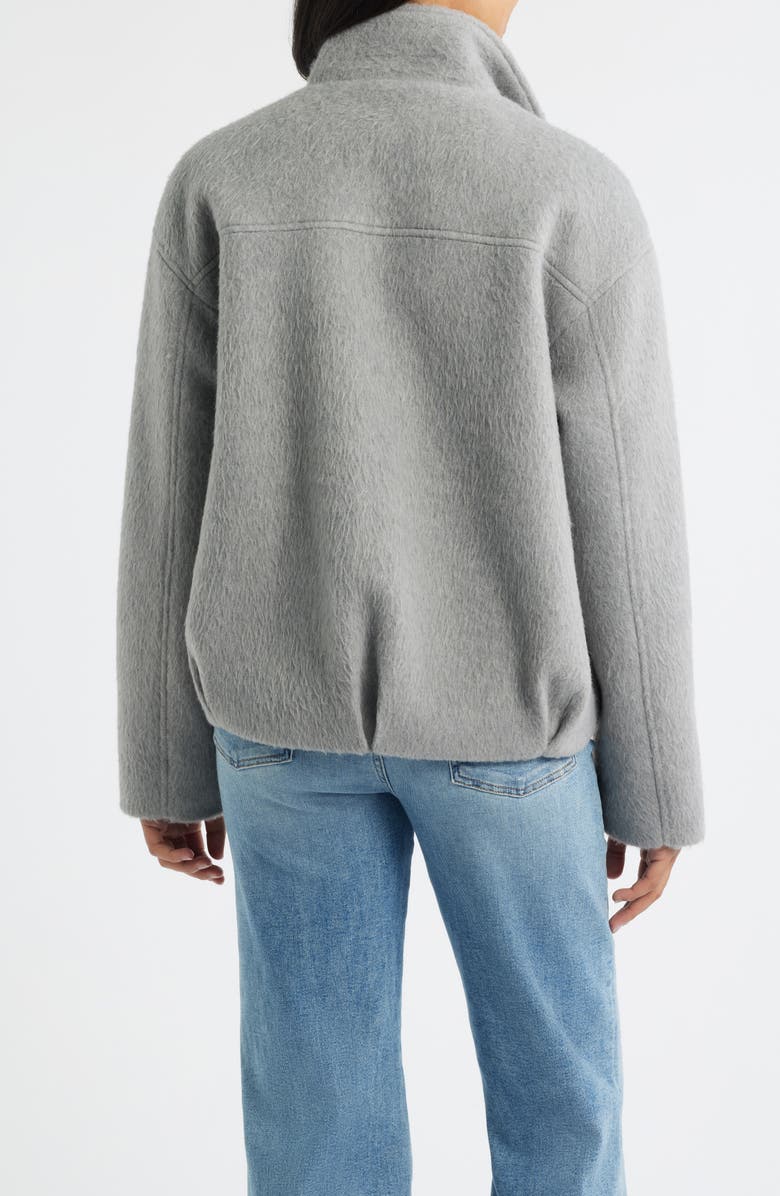 Bernardo Hairy Crop Jacket, Alternate, color, Light Grey
