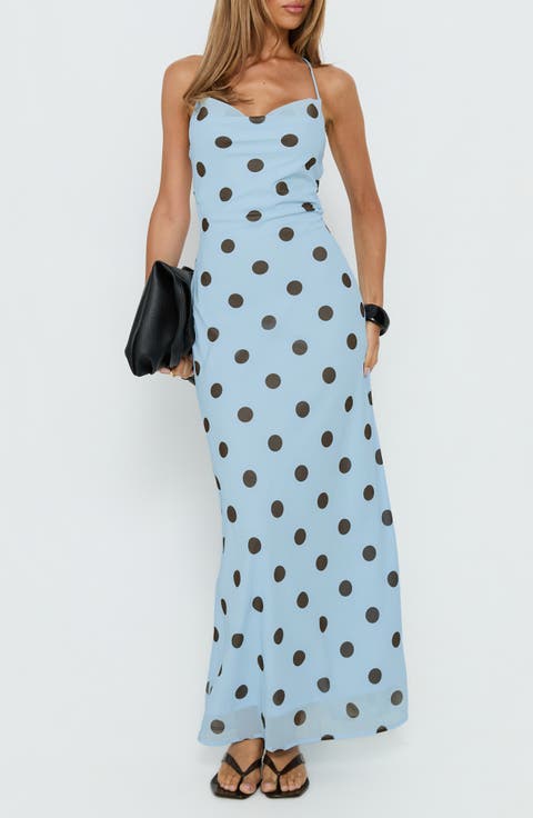 Celena Polka Dotted Maxi Dress