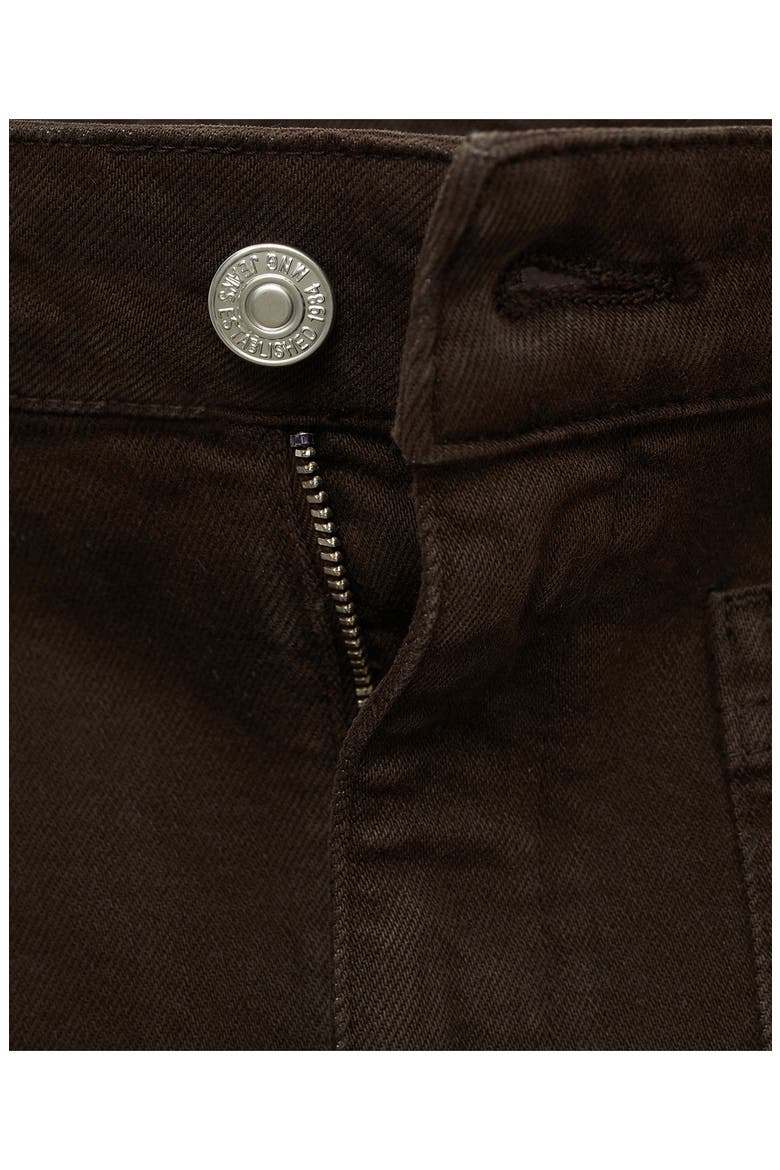 Patch Pocket Raw Hem Crop Flare Jeans, Alternate, color, CHOCOLATE