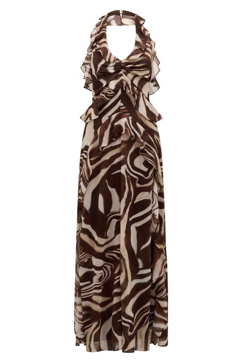 Etta Ruffle Halter Dress, Alternate, color, KERBY ABSTRACT