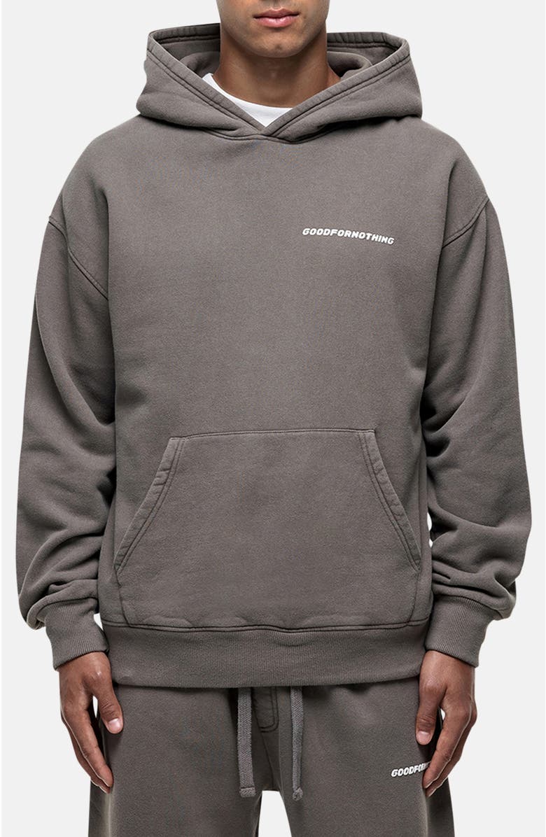 Good For Nothing Vintage Washed Taupe Oversized Hoodie, Main, color, Taupe