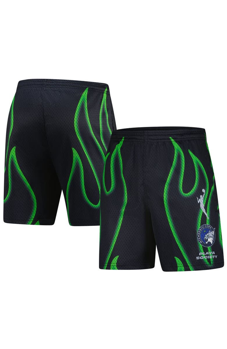 Playa Society Unisex Playa Society  Black Minnesota Lynx Athletic Shorts, Main, color, 