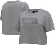 PRO STANDARD Women's Pro Standard Heather Charcoal Alabama Crimson Tide Tonal Neutral Boxy Cropped T-Shirt