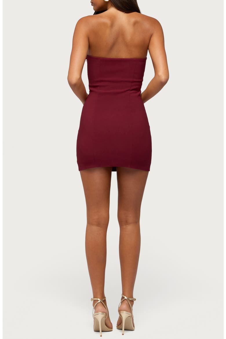Sirena Strapless Cupped Minidress, Alternate, color, BURGUNDY