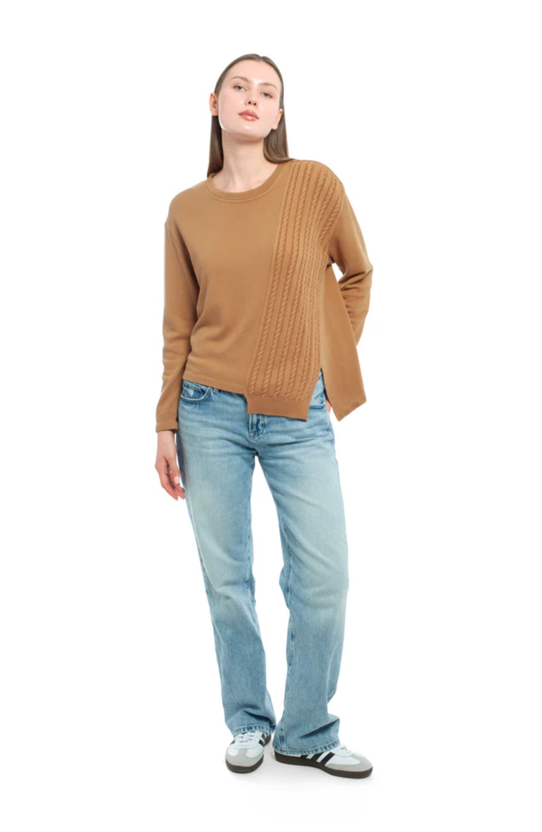 Wilt Round Neck Sweatshirt, Alternate, color, Medium Brown
