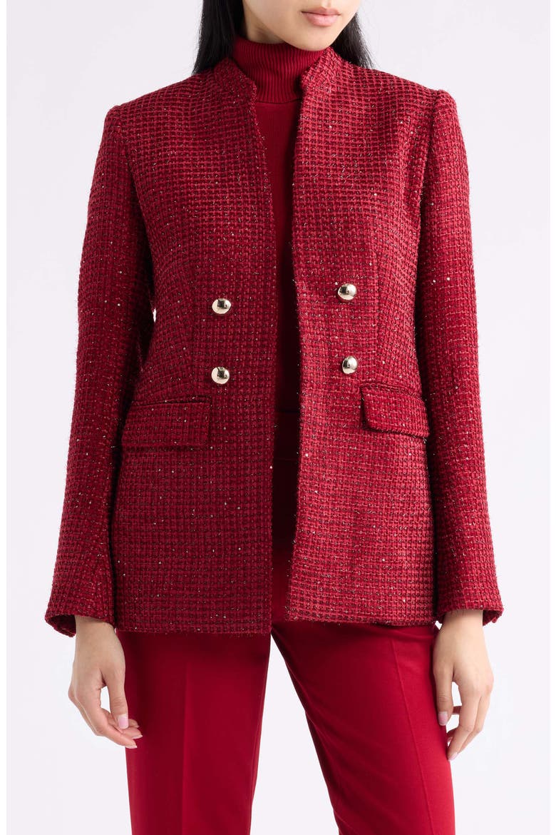 Faux Double Breasted Jacket, Main, color, TITIAN RED