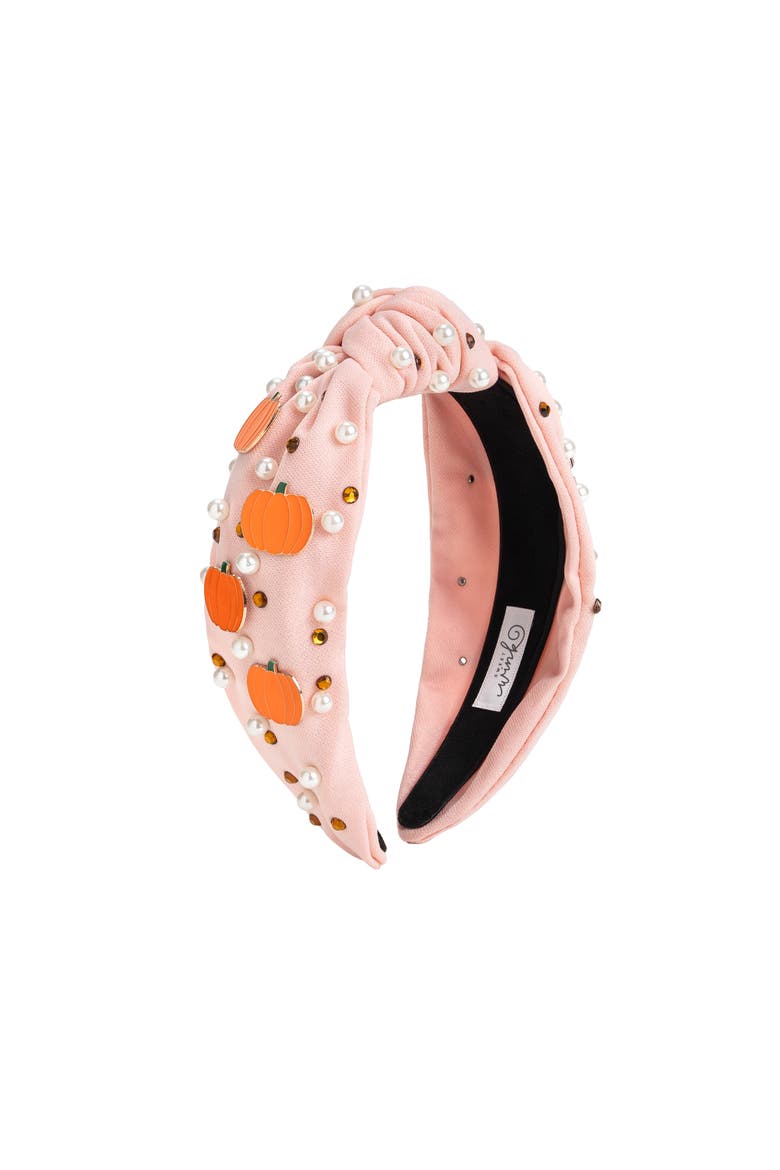 Pumpkin Pearl Gemstone Headband, Main, color, Soft Pink