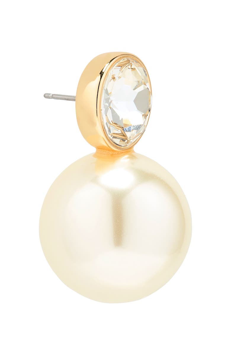 Carolina Herrera Crystal & Faux Pearl Earrings, Alternate, color, Pearl/Gold
