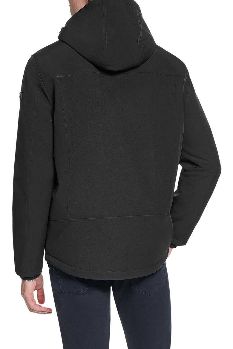High Pile Fleece Hooded Softshell Jacket, Alternate, color, BLACK