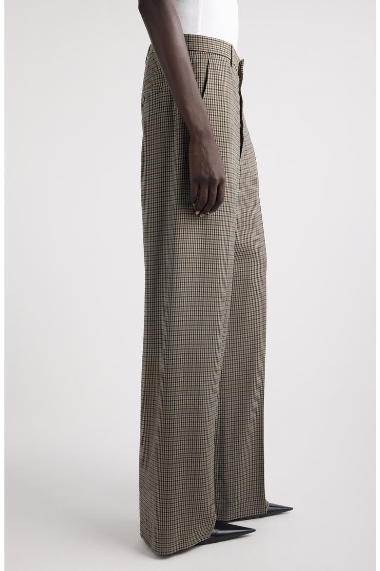 Check Wide Leg Pants, Alternate, color, 2866 KHAKI/ BROWN