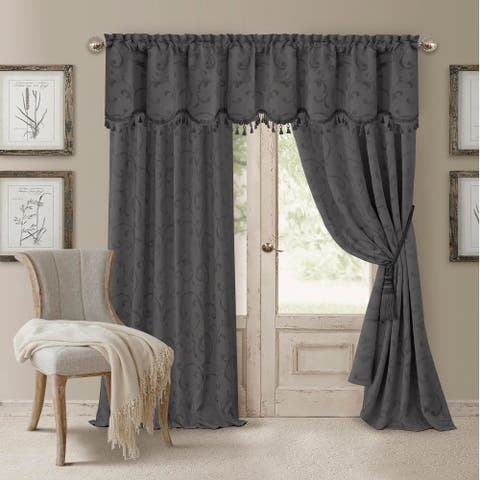 Mia Jacquard Scroll Blackout Window Curtain