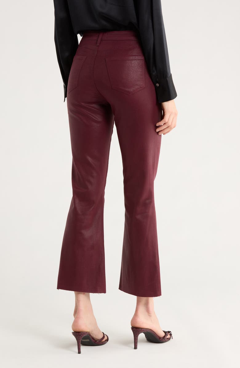 L'AGENCE Kendra Coated High Waist Crop Flare Jeans, Alternate, color, Dark Port Coated