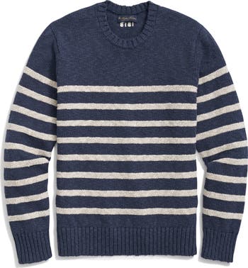 Mariner Stripe Cotton & Linen Crewneck Sweater