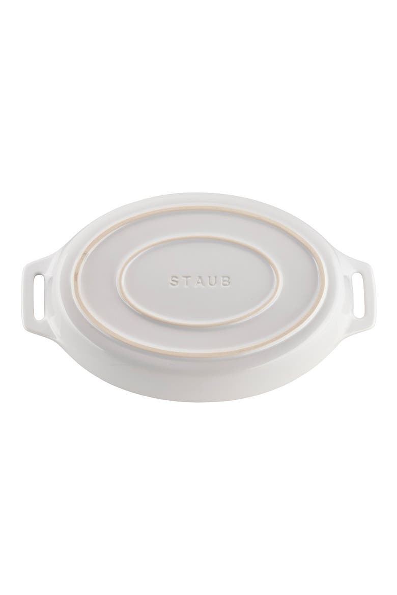 2-Piece Enameled Ceramic Oval Baking Dishes, Alternate, color, WHITE