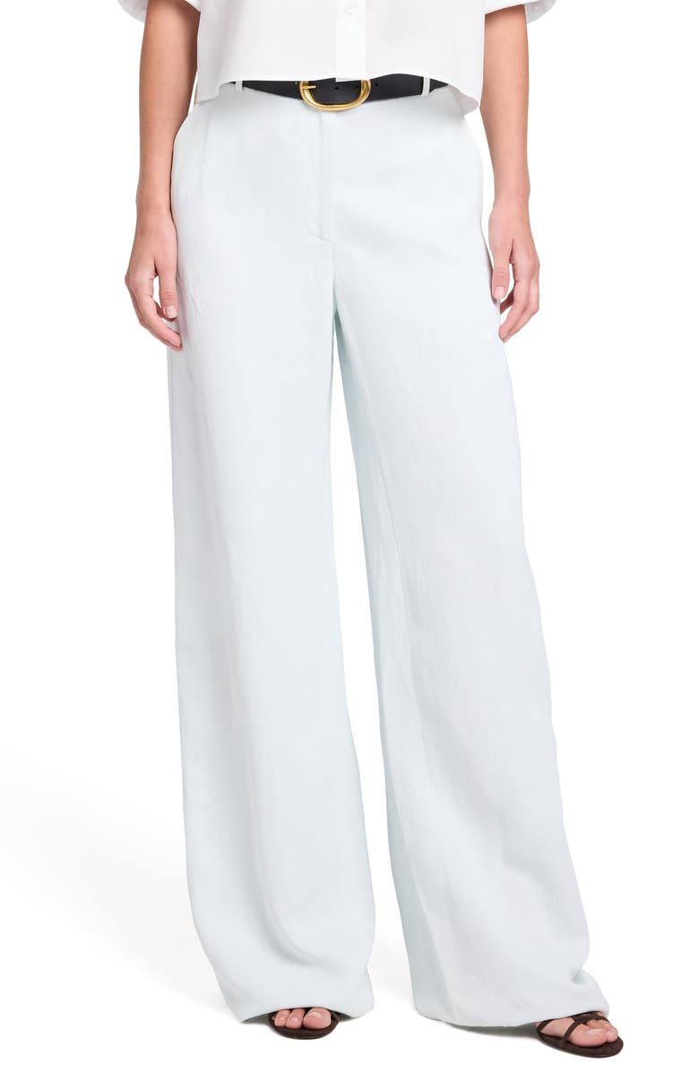 TWP Dylan Coated Wide Leg Pants, Main, color, Blue Flower