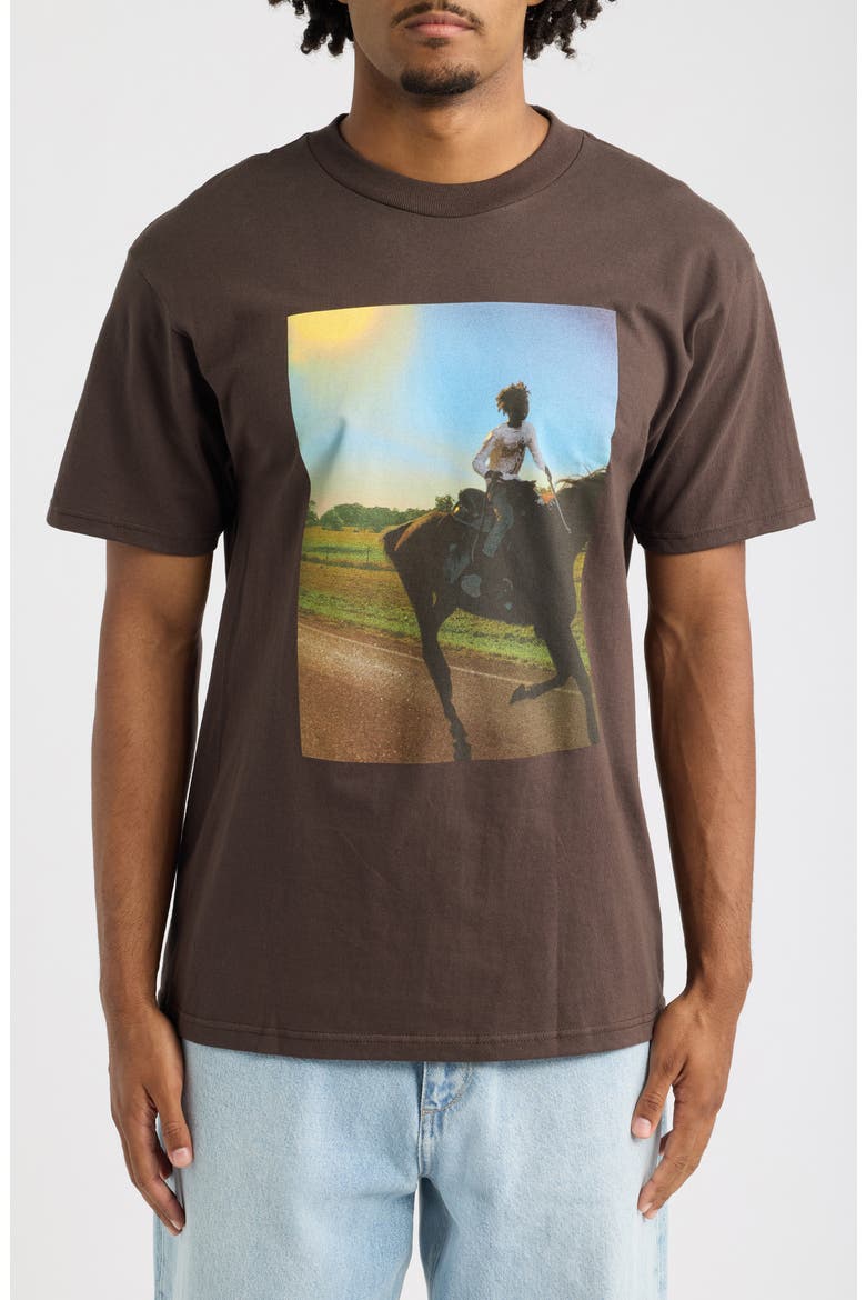 Trail Ride Cotton Graphic T-Shirt, Main, color, JAVA BROWN