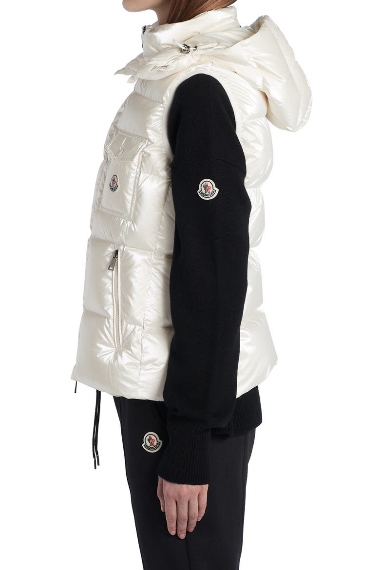 Diotis Hooded Down Puffer Vest, Alternate, color, NATURAL