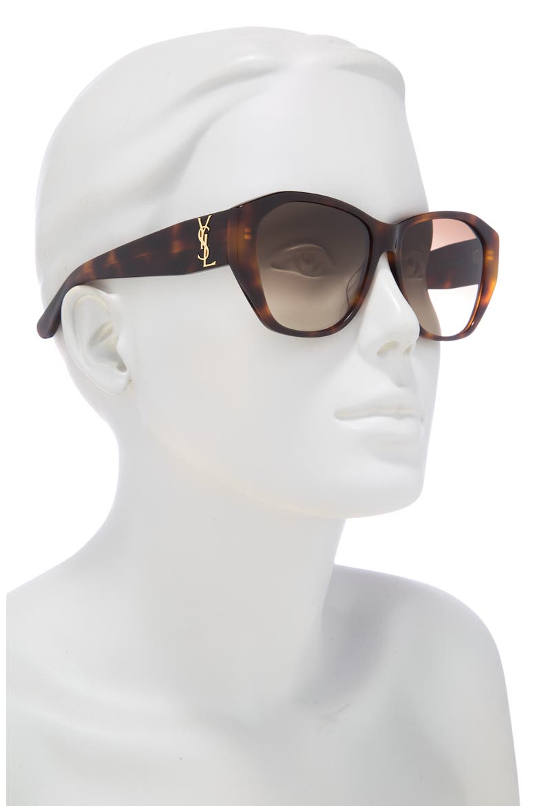 56mm Gradient Square Sunglasses, Alternate, color, SHINY MEDIUM HAVANA