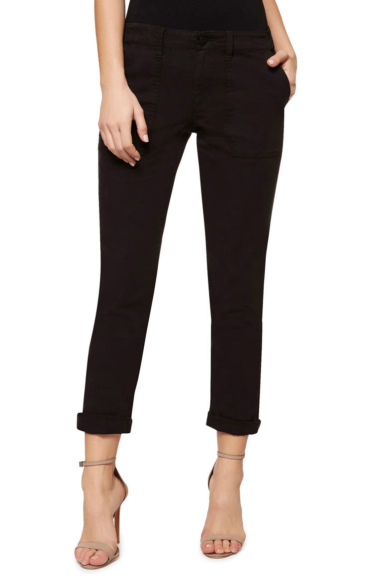 Sergent Crop Straight Leg Pants, Main, color, BLACK