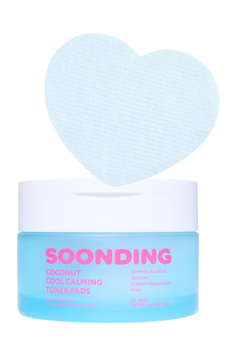 Soonding Coconut Cool Calming Toner Pads - 60 Count, Main, color, 