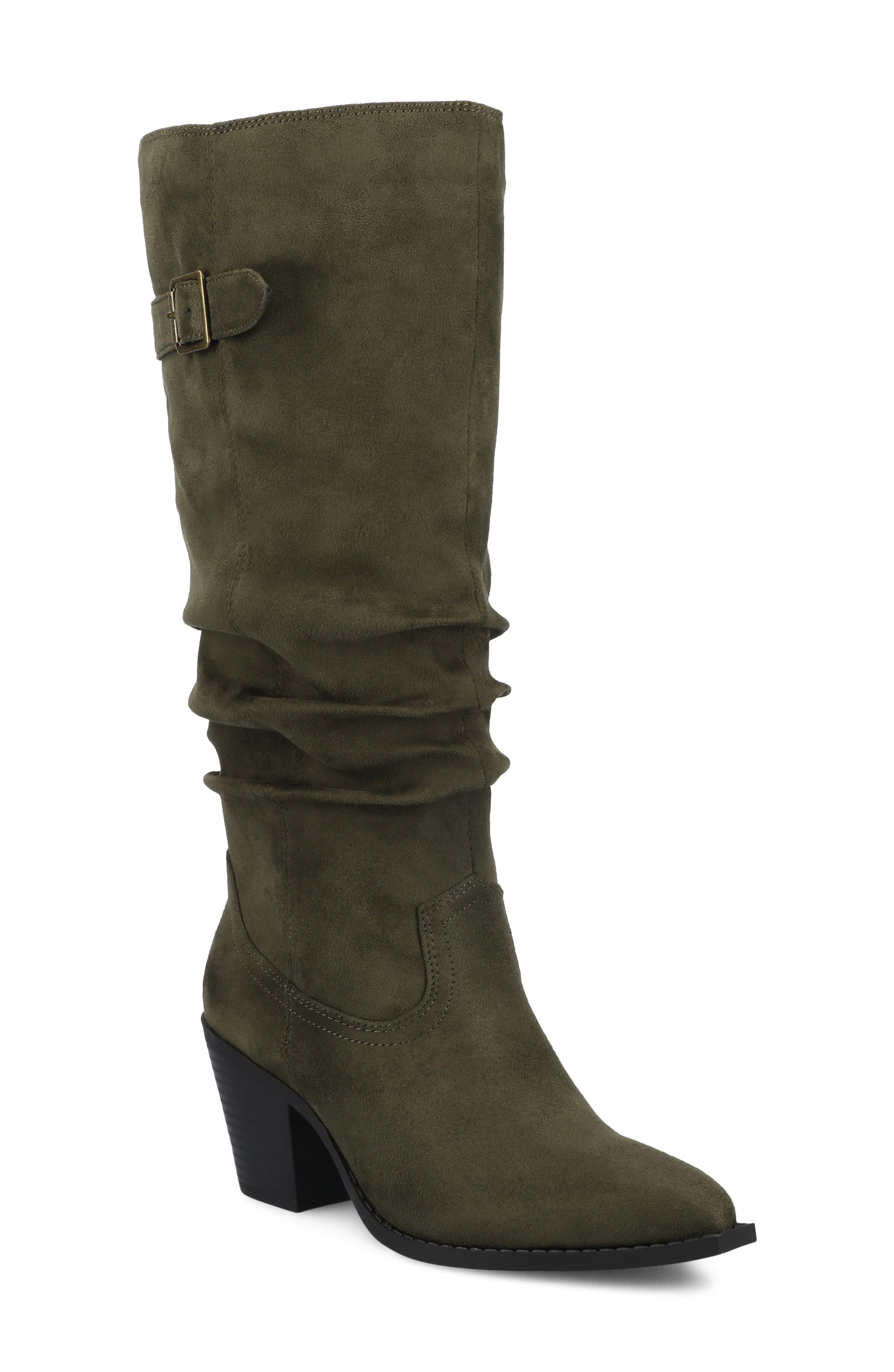 OLIVE SUEDE