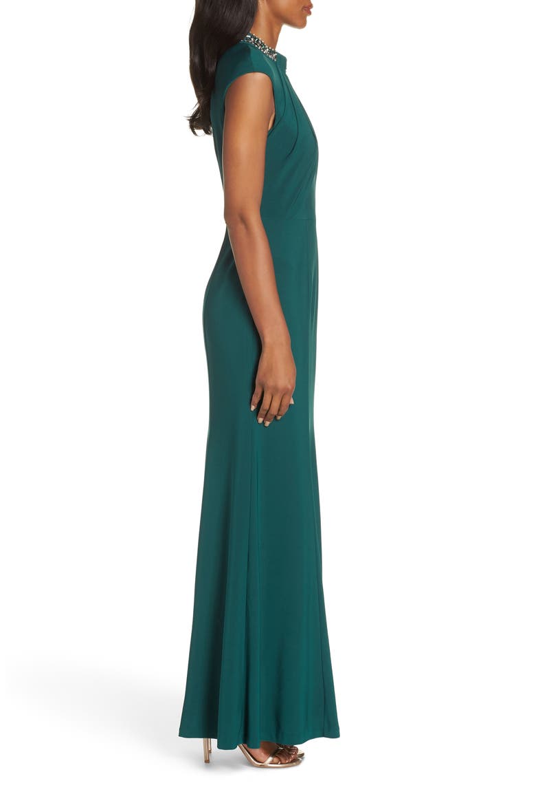 Cap Sleeve Gown, Alternate, color, HUNTER