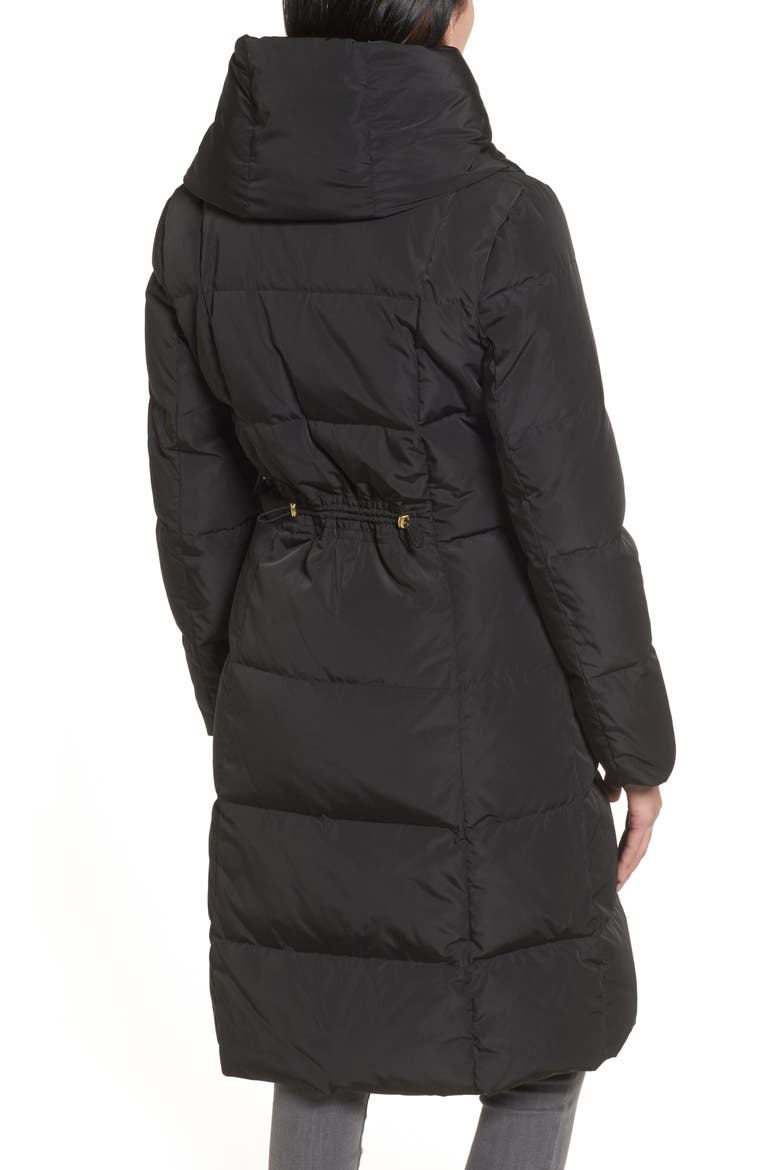 Down & Feather Coat, Alternate, color, BLACK