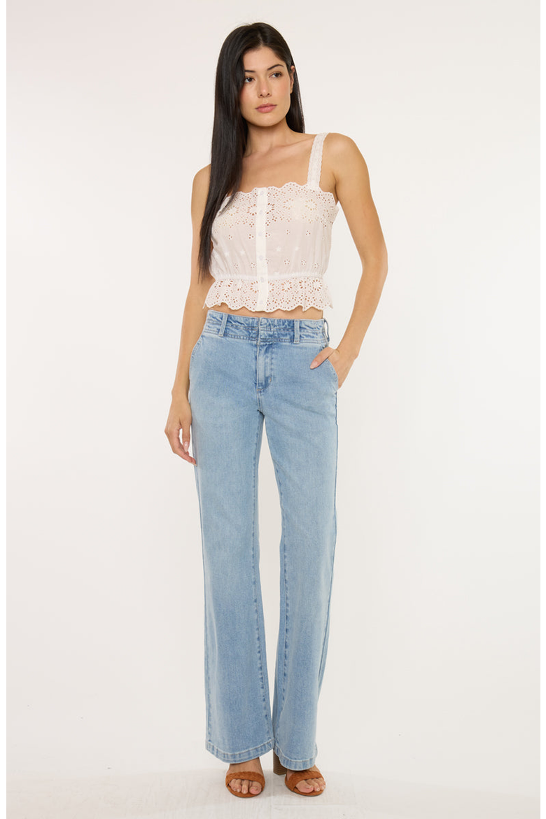 Islan High Rise Wide Flare Jeans, Main, color, Medium Light Wash