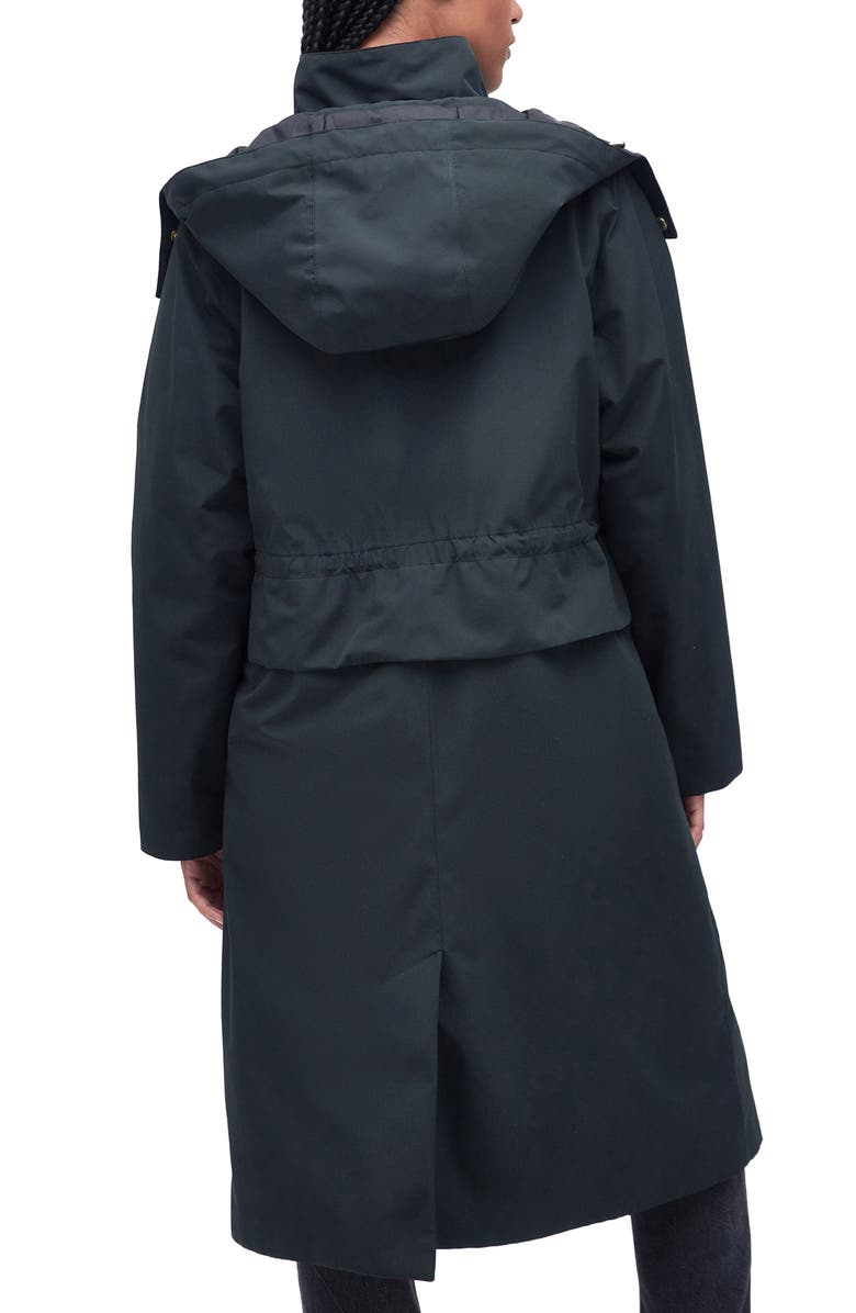 Barbour Lotte Hooded Waterproof Trench Coat, Alternate, color, 