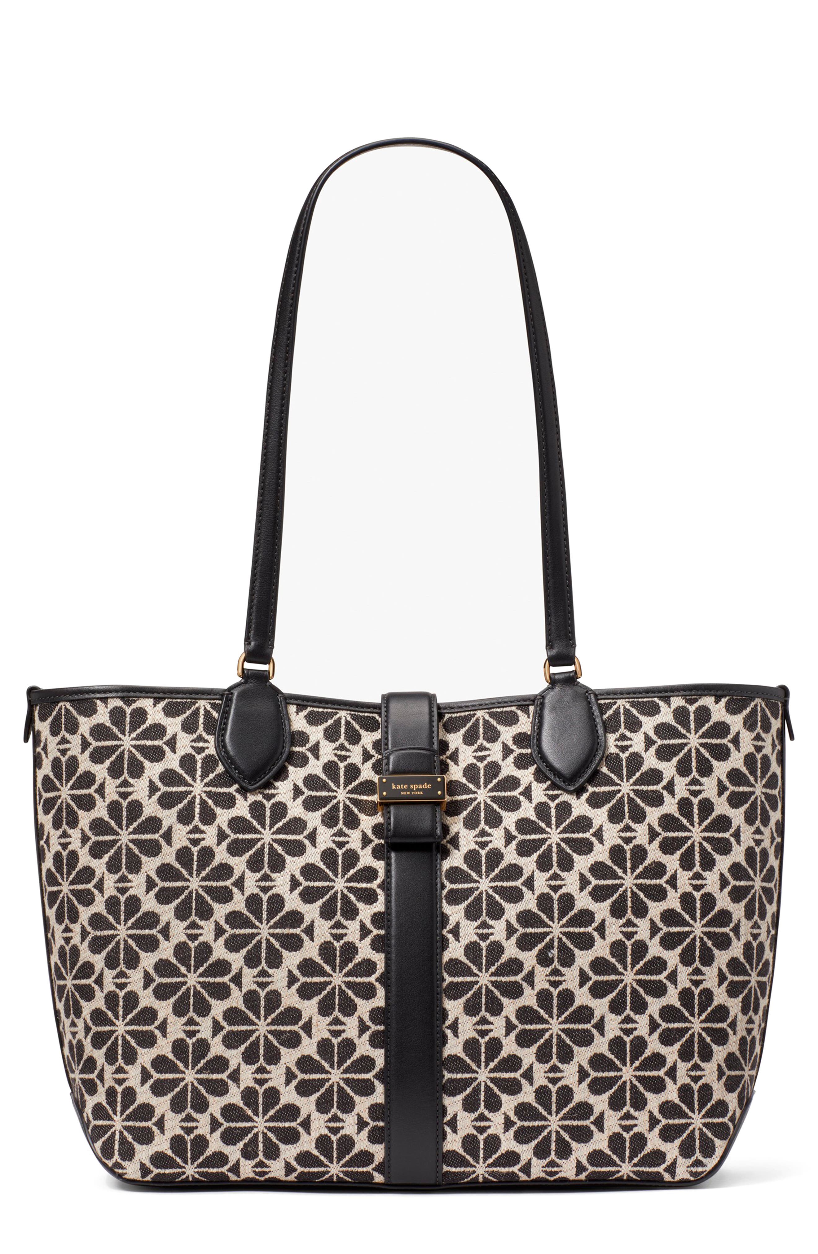 spade flower jacquard tote