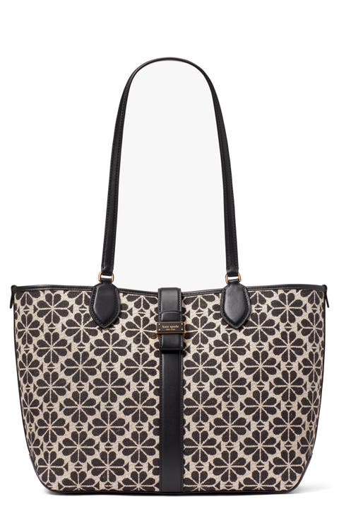 spade flower jacquard tote