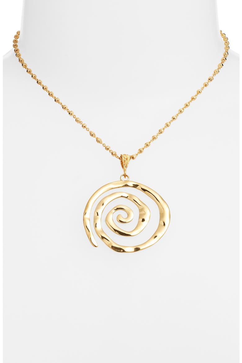 Swirl Pendant Necklace, Alternate, color, GOLD