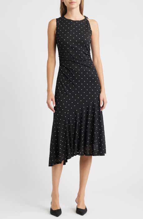 Rails Daija Polka Dot Sleeveless Asymmetric Midi Dress