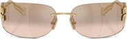 Miu Miu 75mm Oversize Rectangular Wrap Sunglasses