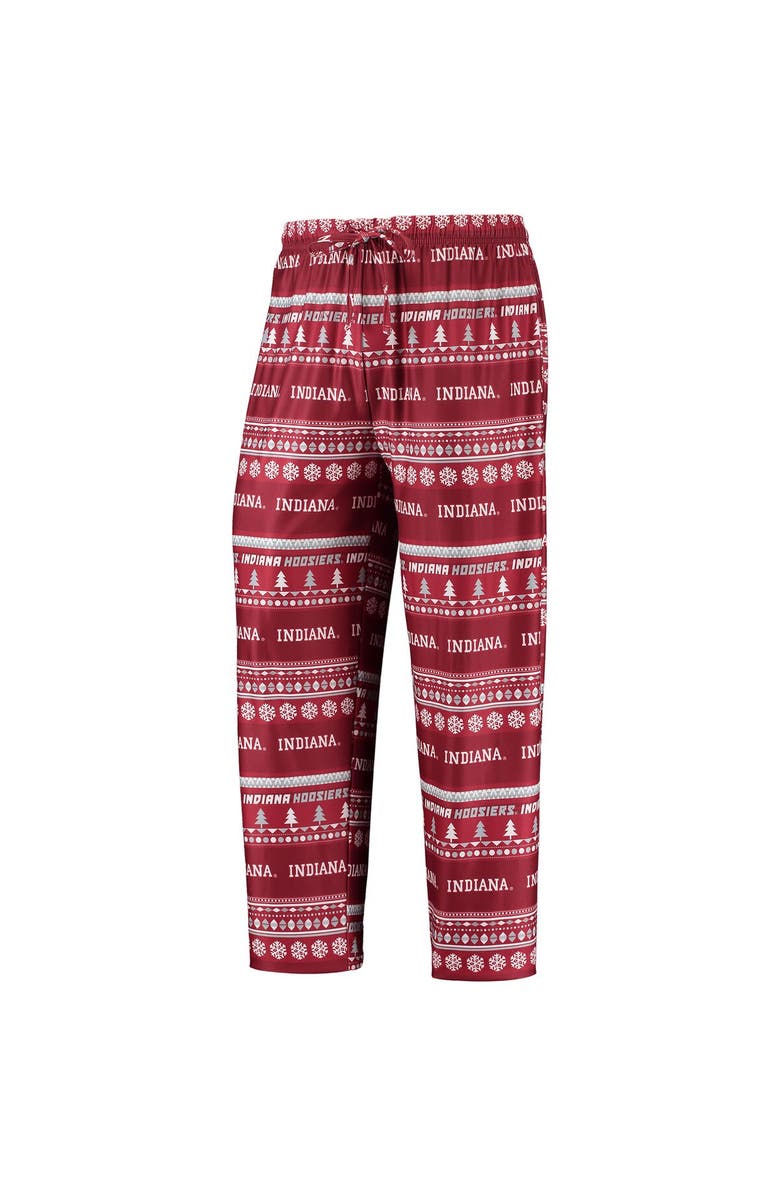 CONCEPTS SPORT Men's Concepts Sport Crimson Indiana Hoosiers Ugly Sweater Long Sleeve T-Shirt and Pants Sleep Set, Alternate, color, Crimson