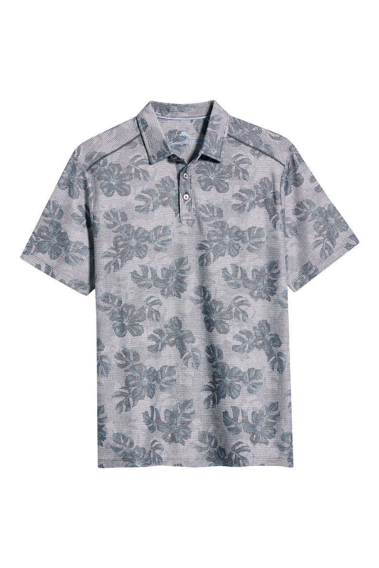 Emfielder Hibiscus Springs Floral IslandZone® Polo, Alternate, color, BLACK