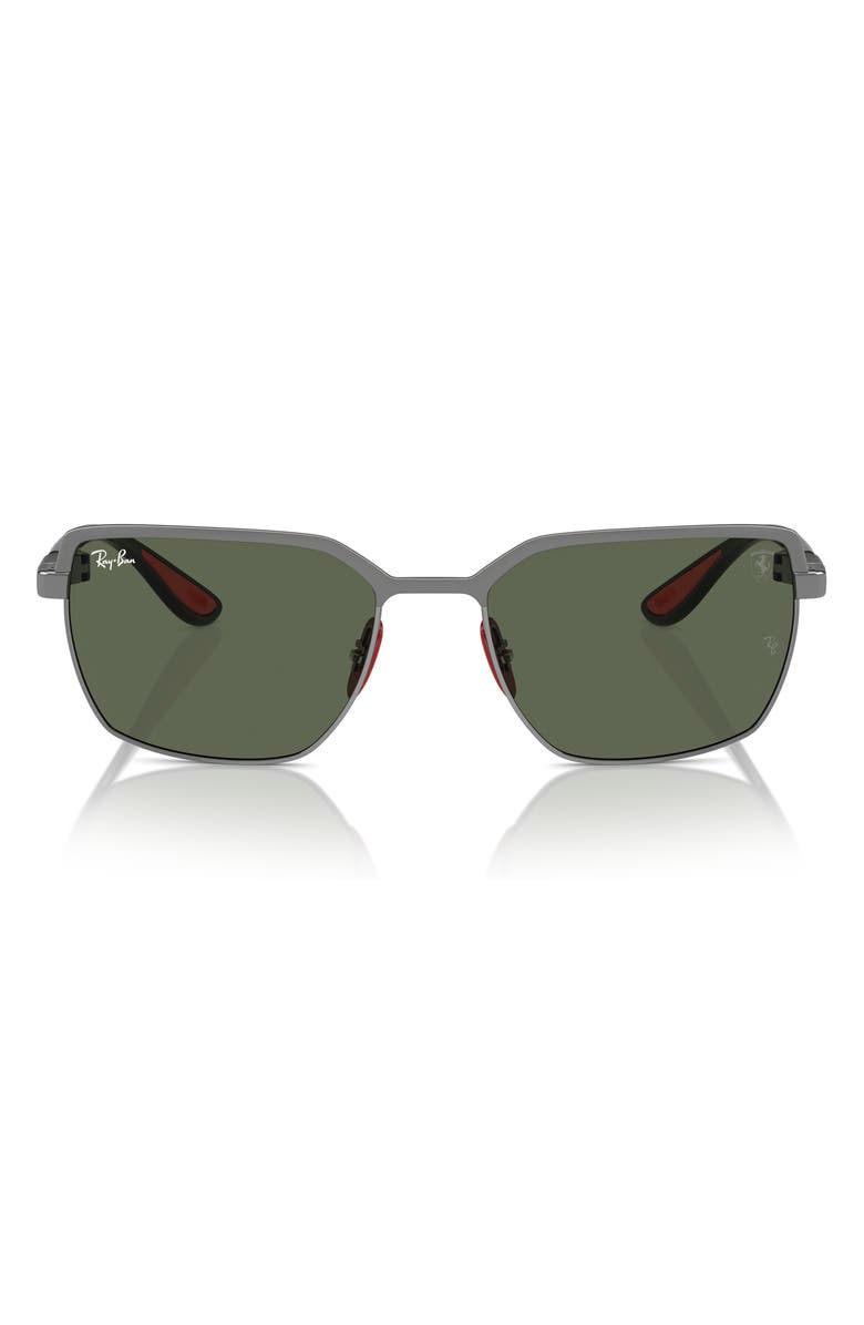 Ray-Ban x Ferrari Scuderia 58mm Square Sunglasses, Main, color, Dark Green