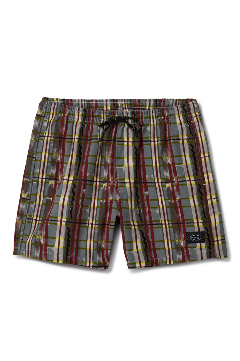 Ember Plaid Jam Cotton Drawstring Shorts, Main, color, GREY