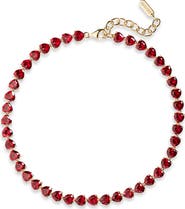 JUDITH LEIBER COUTURE Small Cubic Zirconia Heart Tennis Necklace