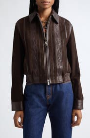 Versace Mixed Media Greca Blouson Jacket