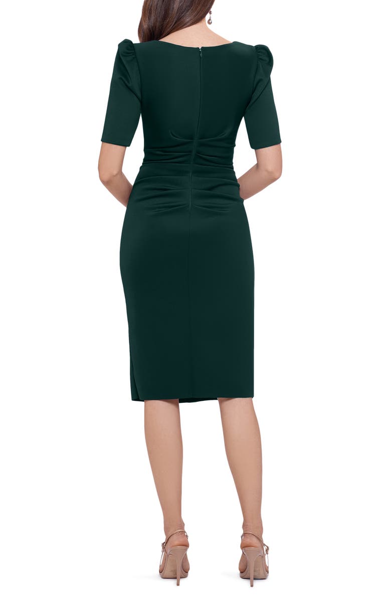 Xscape Evenings Ruched Scuba Knit Cocktail Midi Dress, Alternate, color, 