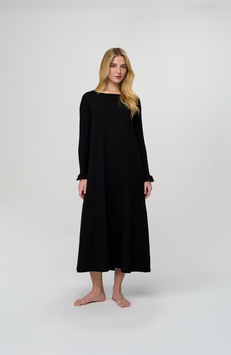 By Tess Collection Ana Ribbed Dress, Alternate, color, Black