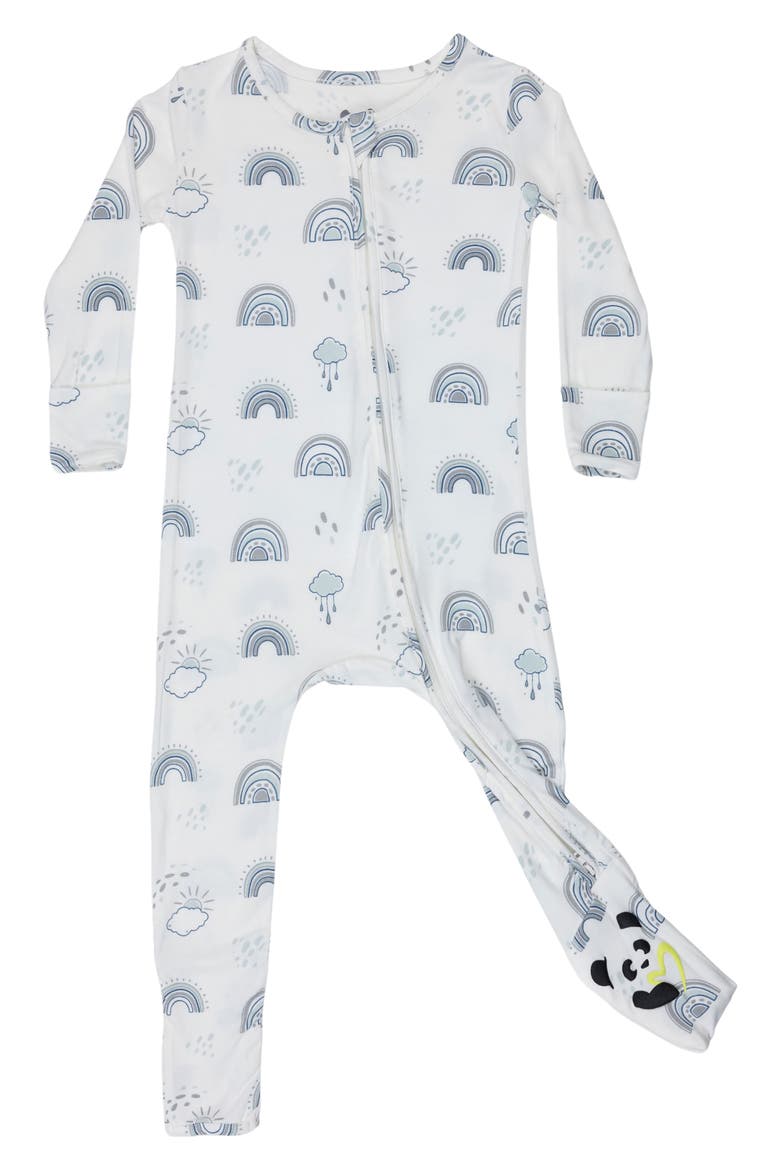 Baby Grey Rainbows Convertible Footie, Main, color, WHITE