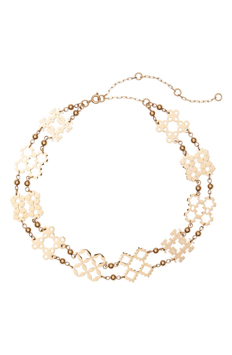 Tory Burch Forget Me Not Choker Necklace, Main, color, Tory Gold