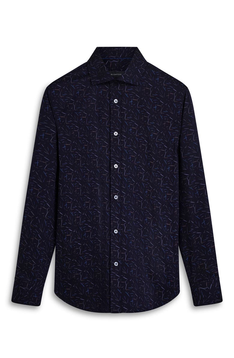 Bugatchi Axel Shaped Fit Abstract Print Performance Button-Up Shirt, Alternate, color,