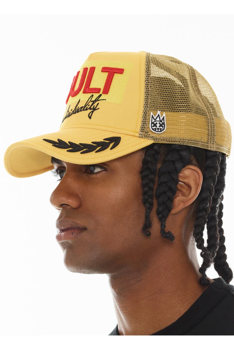 Cult of Individuality Racing Logo Trucker Hat, Alternate, color, 