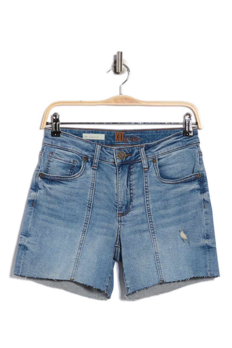 Kity Raw Hem Denim Shorts, Alternate, color, LISIANTHUS