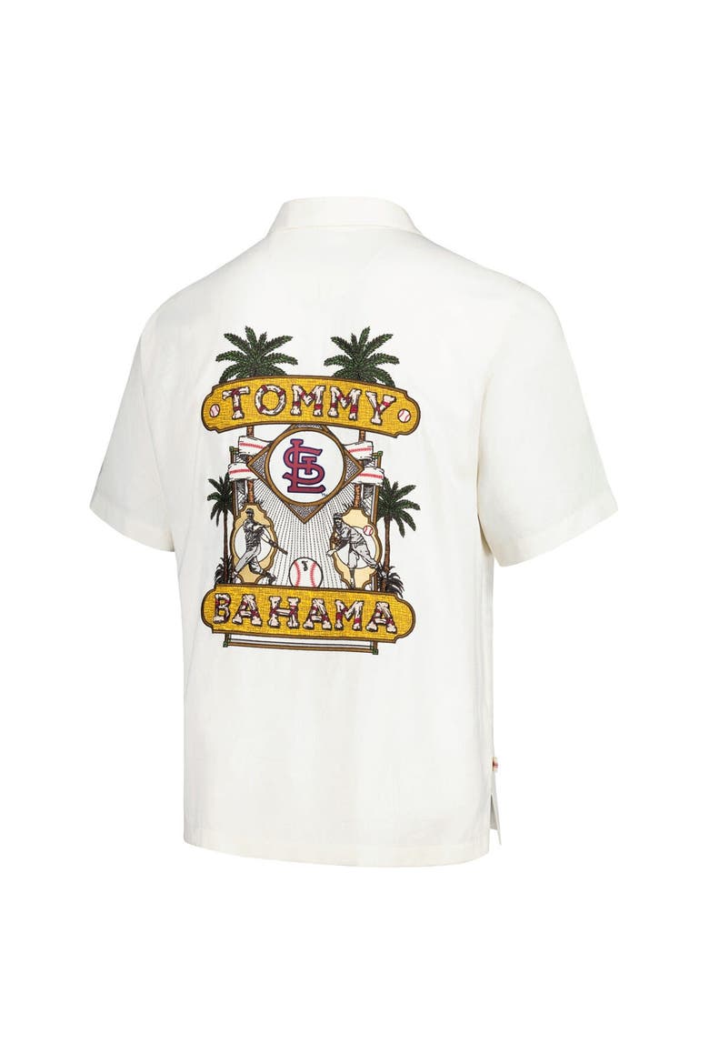 Men's Tommy Bahama White St. Louis Cardinals Pitcher's Paradiso Button-Up Camp Shirt, Alternate, color, White